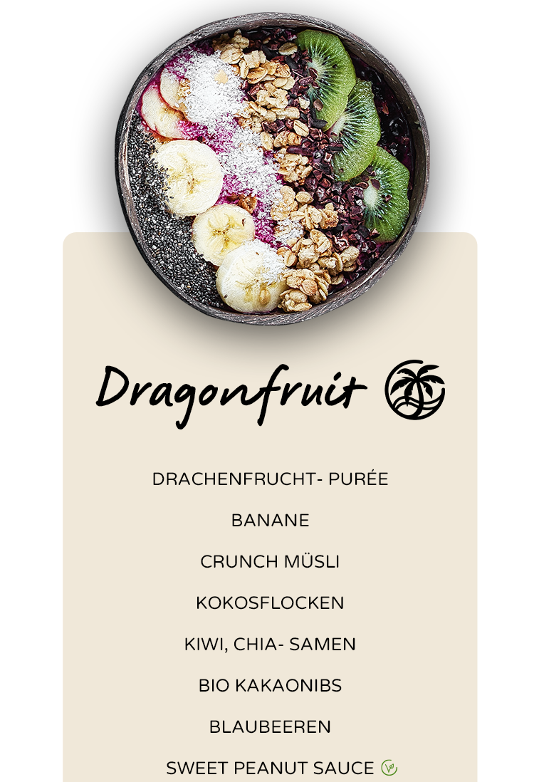 Dragonfruit Smoothie Bowl mit Drachenfrucht-Puree