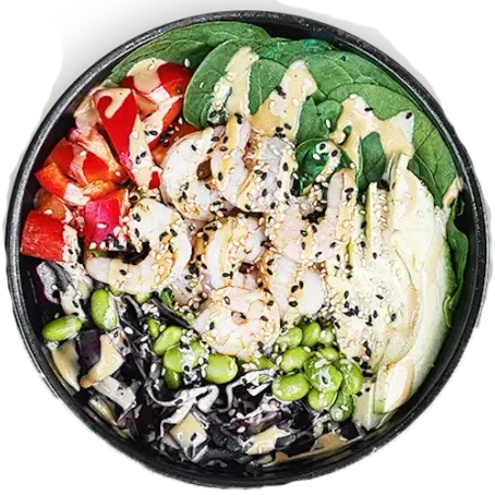 Poke Bowl mit Garnelen