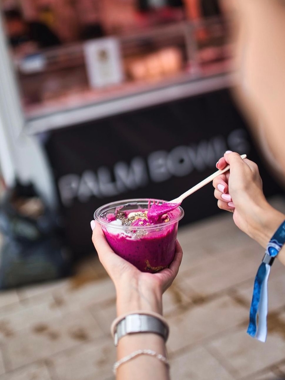 Frühstücks-Smoothie-Bowl auf einem Foodtruck-Catering in Frankfurt