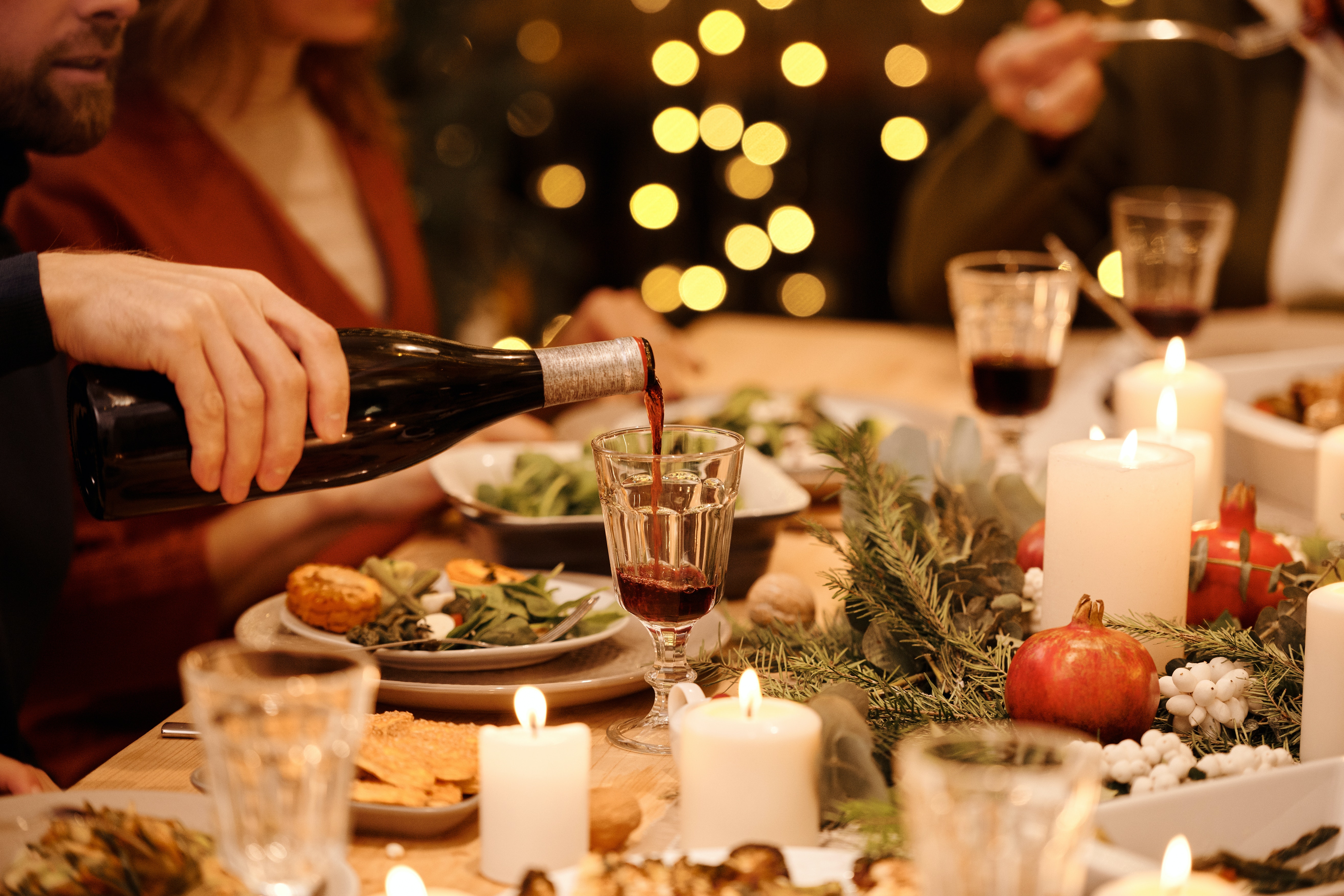Gedeckter Tisch von Weihnachtsfeier Catering für Firmen
